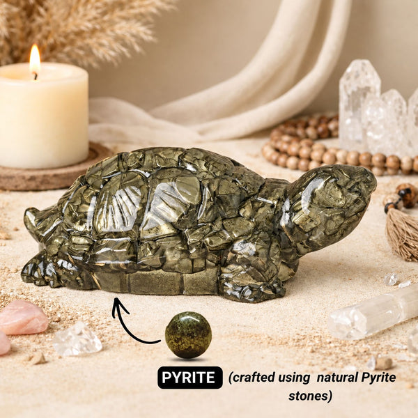 PYRITE TORTOISE FOR VAASTU & PROSPERITY