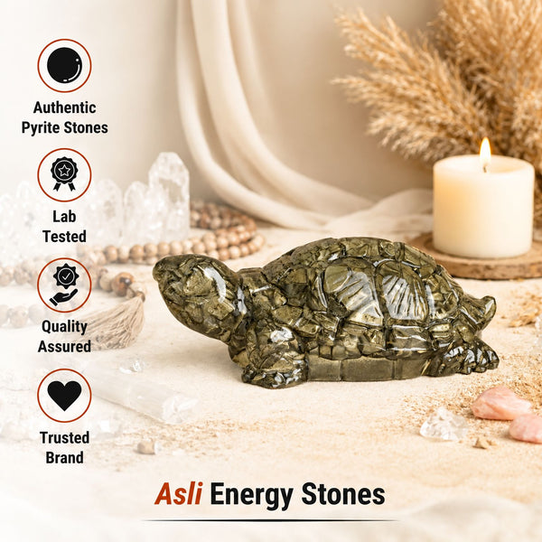 PYRITE TORTOISE FOR VAASTU & PROSPERITY