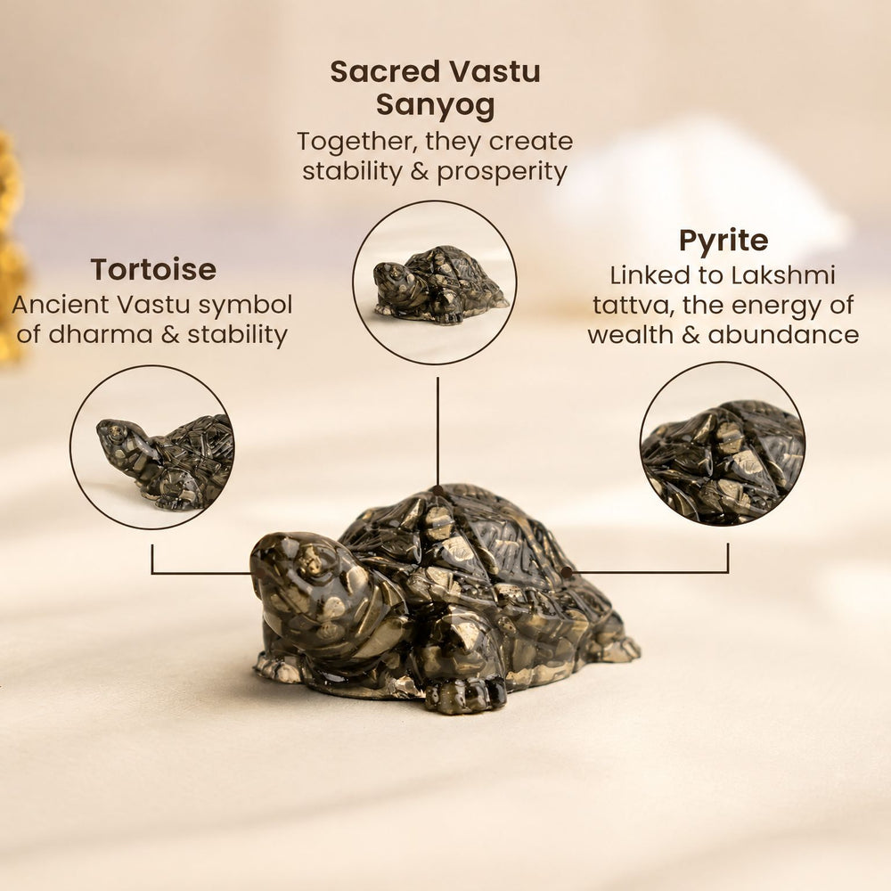 PYRITE TORTOISE FOR VAASTU & PROSPERITY