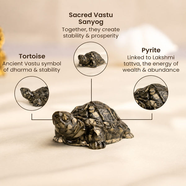 PYRITE TORTOISE FOR VAASTU & PROSPERITY